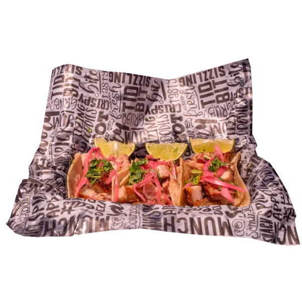 18 TACOS DE CHICHARRON (1) (1) SMOKED PORK BELLY TACOS